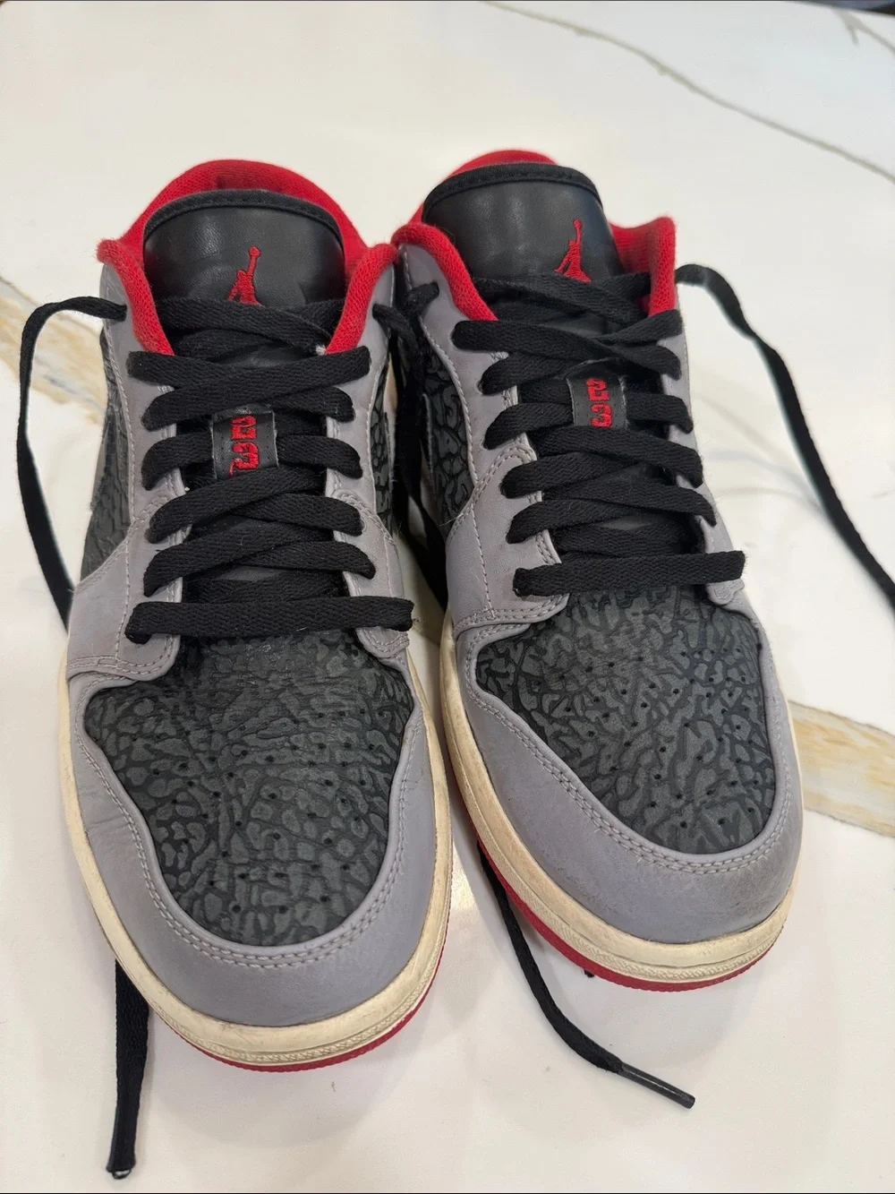Nike Air Jordon Retro Low Black Gym, Red, Cement Grey. Men’s size 9.5. 553558-00
